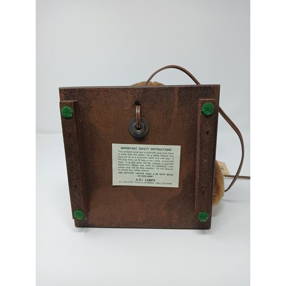 vintage 80’s ADI Brown Teddy Bear Nursery Table Lamp Plush Musical Animal - Picture 13 of 16